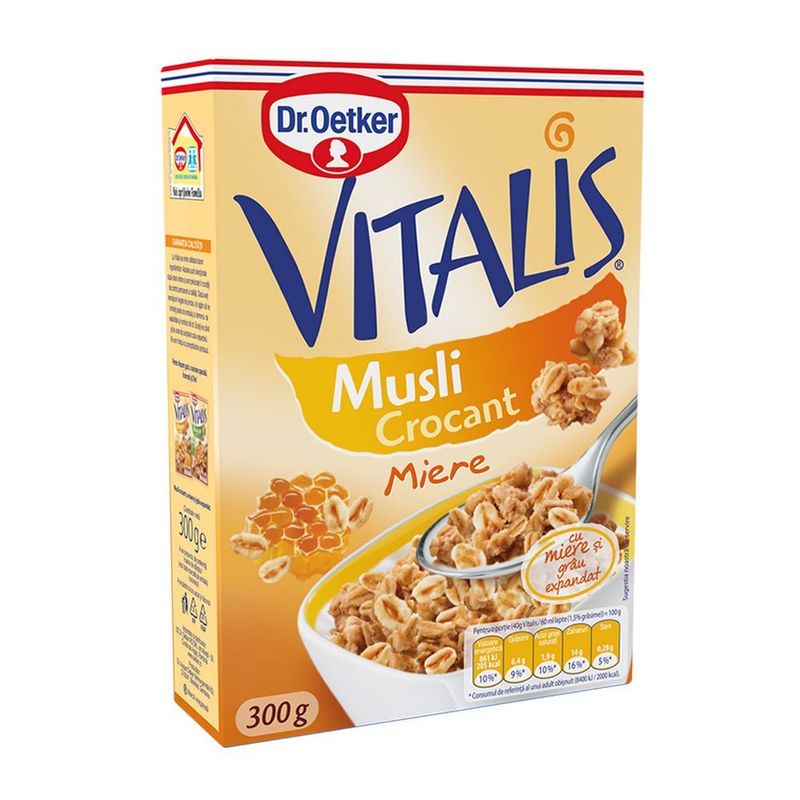 Musli crocant cu miere Dr. Oetker Vitalis 300 g